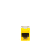 Jack UltraMAX Cat5e, UTP, Montaje híbrido en Placa de Pared (Plano y Angulado), Color Amarillo, Punch Down