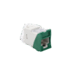 Jack UltraMAX Cat5e, UTP, Montaje híbrido en Placa de Pared (Plano y Angulado), Color Verde, Punch Down