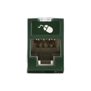 Jack UltraMAX Cat5e, UTP, Montaje híbrido en Placa de Pared (Plano y Angulado), Color Verde, Punch Down