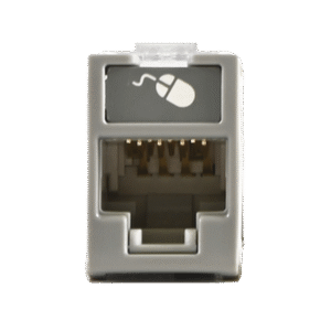 Jack UltraMAX Cat6A, UTP, Montaje híbrido en Placa de Pared (Plano y Angulado), Color Gris, Punch Down