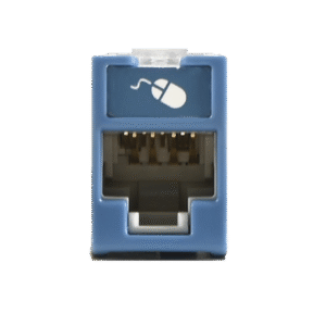 Jack UltraMAX Cat6A, UTP, Montaje híbrido en Placa de Pared (Plano y Angulado), Color Azul, Punch Down