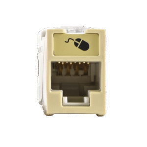 Jack UltraMAX Cat6A, UTP, Montaje híbrido en Placa de Pared (Plano y Angulado), Color Marfil, Punch Down