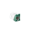 Jack UltraMAX Cat6, UTP, Montaje híbrido en Placa de Pared (Plano y Angulado), Color Verde, Punch Down