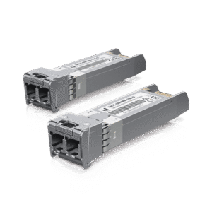 UFiber Módulo SFP+ 10G, transceptor MiniGibic MultiModo 10 Gbps, distancia 300m, conectores LC, paquete de 2 piezas