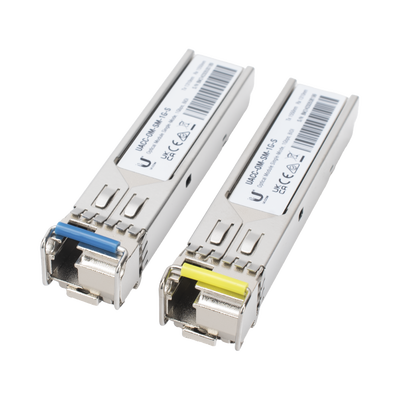 UFiber Módulo SFP, transceptor MiniGibic MonoModo 1.25 Gbps, distancia 3km, Simplex, un conector LC, incluye 2 tranceptores