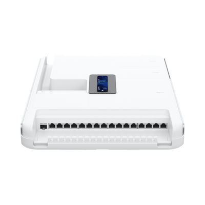 UniFi Dream Wall Machine, TODO en uno: Cloud Gateway: Administre todas las aplicaciones UniFi / Switch 17 puertos GbE POE/ WiFi 6 Mu-MIMO 4x4 / almacenamiento interno 128 GB SSD (expandible con bahia)