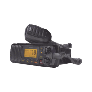 Radio Móvil Marino VHF, color negro, 25 W de potencia, sumergible IPX4, rango de frecuencia.: Tx: 156.025-157.425 MHz, Rx: 156.050-163.275 MHz. incluye micrófono y cable de alimentación Radio Móvil Marino VHF, color negro, 25 W de potencia, sumergible IPX4, rango de frecuencia.: Tx: 156.025-157.425 MHz, Rx: 156.050-163.275 MHz. incluye micrófono y cable de alimentación