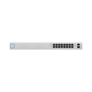 Switch UniFi administrable de 18 puertos (16 Gibabit PoE+ 802.3at/af y pasivo 24V + 2 SFP) 150 Watts