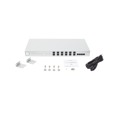 UniFi Switch 16 XG, Capa 2 de 12 puertos SFP+ 10 Gb + 4 puertos 10G Base-T (RJ-45)