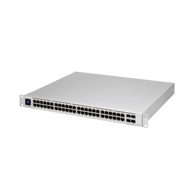 UniFi Switch USW-Pro-48-POE Gen2, Capa 3 de 48 puertos PoE 802.3at/bt + 4 puertos 1/10G SFP+, 600W, pantalla informativa