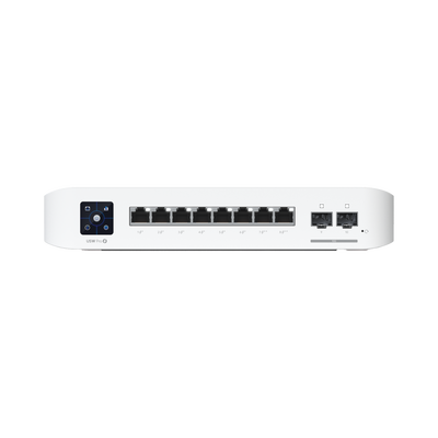 Switch UniFi Pro 8 PoE Administrable Capa 3, 8 puertos GbE / (6) puertos POE+ af/at y (2) puertos POE++ 802.3bt / (2) puertos SFP+ 10G / 120W de presupuesto POE