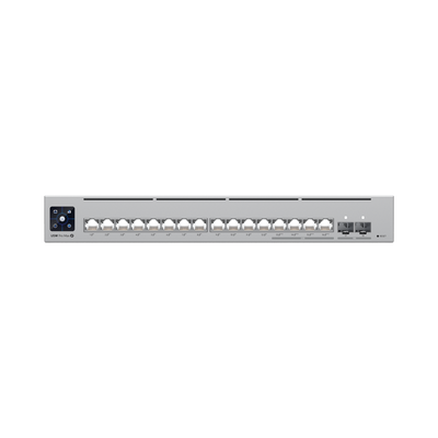 UniFi Switch Pro Max 16 PoE con funciones Capa 3, 16 puertos EtherLight RGB / (4) puertos 2.5 GbE POE++ y (12) puertos GbE POE+ /(2) puertos SFP+ 10G /con pantalla táctil informativa, hasta 180W de presupuesto POE