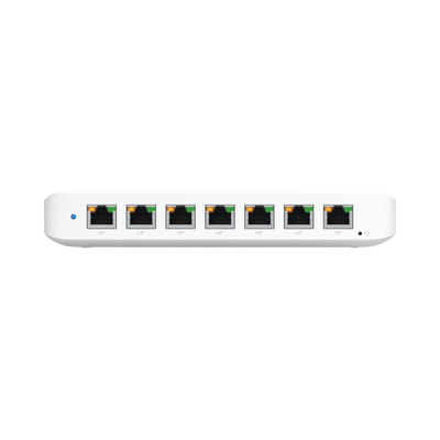 UniFi Switch Ultra Administrable 8 puertos GbE / (1) puerto POE++ IN y (7) puertos POE+/ Wattaje depende de fuente o POE IN, hasta 42W, No incluye fuente/inyector