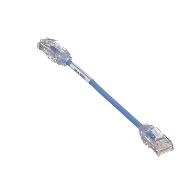 Cable de Parcheo TX6, UTP Cat6, Diámetro Reducido (28AWG), Color Azul, 6in (15.2 cm)
