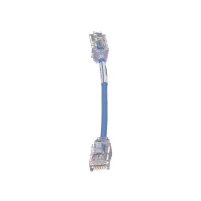 Cable de Parcheo TX6, UTP Cat6, Diámetro Reducido (28AWG), Color Azul, 6in (15.2 cm)