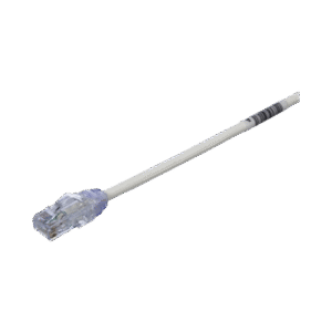 Cable de Parcheo UTP Cat6A, CM/LSZH, Diámetro Reducido (28AWG), Color Blanco Mate, 1ft Cable de Parcheo UTP Cat6A, CM/LSZH, Diámetro Reducido (28AWG), Color Blanco Mate, 1ft