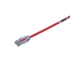 Cable de Parcheo UTP Cat6A, CM/LSZH, Diámetro Reducido (28AWG), Color Rojo, 1ft