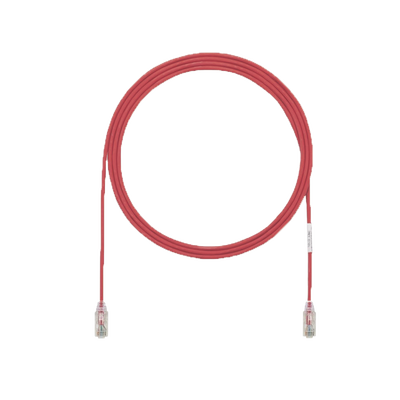 Cable de Parcheo UTP Cat6A, CM/LSZH, Diámetro Reducido (28AWG), Color Rojo, 50ft