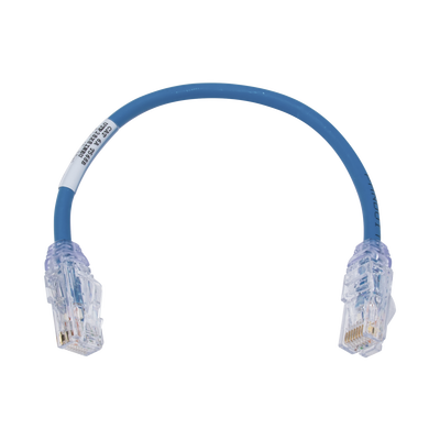 Cable de Parcheo UTP, Cat6A, Diámetro Reducido (28 AWG), CM/LSZH, Color Azul, 8in (20.3cm)
