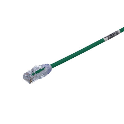 Cable de Parcheo UTP, Cat6A, Diámetro Reducido (28 AWG), CM/LSZH, Color Verde, 8in (20.3cm) Cable de Parcheo UTP, Cat6A, Diámetro Reducido (28 AWG), CM/LSZH, Color Verde, 8in (20.3cm)