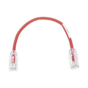 Cable de Parcheo UTP, Cat6A, Diámetro Reducido (28 AWG), CM/LSZH, Color Rojo, 8in (20.3cm)