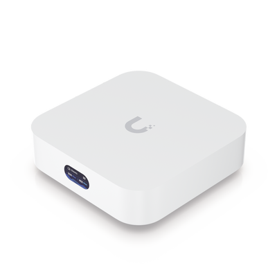 Router UniFi Ultra Express UX con WiFi 6, 1 puerto WAN GbE / 1 puerto GbE LAN. Administra hasta 4 dispositivos UniFi en modo Gateway, o funciona como AP, hasta 50 clientes