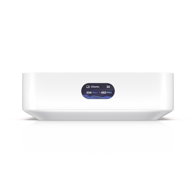 Router UniFi Ultra Express UX con WiFi 6, 1 puerto WAN GbE / 1 puerto GbE LAN. Administra hasta 4 dispositivos UniFi en modo Gateway, o funciona como AP, hasta 50 clientes