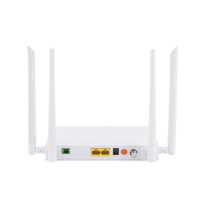 ONU Dual GPON/EPON / Wi-Fi Doble Banda 2.4 y 5 GHz / Soporta MESH / 2 Puertos Gigabit / 1 Puerto PON SC/APC / 1 puerto CATV / Hasta 1200 Mbps vía Wi-Fi