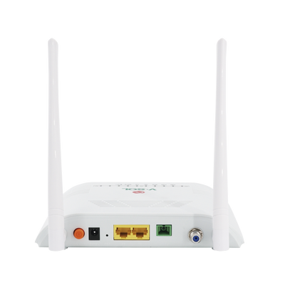 ONU Dual G/EPON con Wi-Fi en 2.4 GHz + 1 CATV + 1 puerto LAN Gigabit + 1 puerto LAN Fast Ethernet, hasta 300 Mbps vía inalámbrico