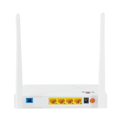 ONU Dual G/EPON con Wi-Fi en 2.4 GHz + 4 puertos LAN Gigabit, hasta 300 Mbps vía inalámbrico