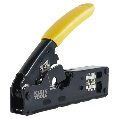 Ponchadora/Pelacables/Cortacables Compacta con Matraca para Conectores RJ45 y RJ11/RJ12.