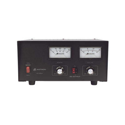 Fuente de poder 13.8Vcc, 35A, lineal, voltaje y corriente variable con medidores