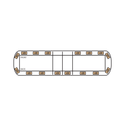 Torreta ámbar de 60" Vantage ™ 20 LED 2 luces de trabajo, 2 luces de callejón, 2 luces de freno, traseras, direccionales y director de tráfico