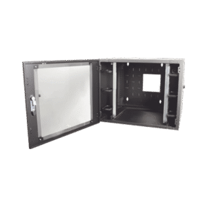 Gabinete de Pared Estándar de 19in, Abatible, de 12 UR, 762 mm de Profundidad, Color Negro