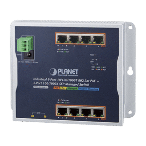 Switch Industrial PoE Administrable de Pared Capa 2, 8 Puertos Gigabit PoE 802.3at y 2 Puertos 100/1000X SFP Switch Industrial PoE Administrable de Pared Capa 2, 8 Puertos Gigabit PoE 802.3at y 2 Puertos 100/1000X SFP