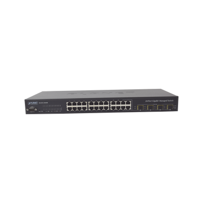 Switch Administrable L2+ 24 puertos 10/100/1000 Mbps, 4 Puertos Combo SFP Switch Administrable L2+ 24 puertos 10/100/1000 Mbps, 4 Puertos Combo SFP