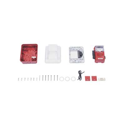 Sirena Estrobo, Para Intemperie, Montaje en Muro, Color Rojo (0500-05860)