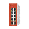 Switch L2+ PoE Industrial / Administración Cloud-Web-CLI / 8 Puertos PoE af/at 100/1000 Mbps / 2 Puertos SFP Gigabit / Presupuesto PoE 120 W / Protocolo ERSP (redundancia enlaces)
