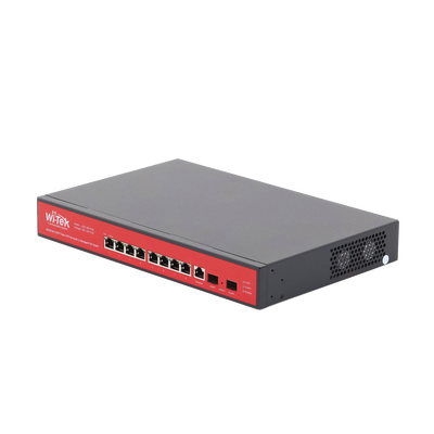 Switch Administrable Capa 2 de 8 puertos 10/100/1000 PoEaf/at + 2 x SFP Gigabit, con respaldo para energía solar