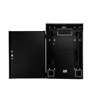 Gabinete de Montaje en Pared TrueEdge™, Con 6 UR para Equipo Activo y 6 UR para Paneles de Parcheo, Fabricado en Acero, Color Negro Gabinete de Montaje en Pared TrueEdge™, Con 6 UR para Equipo Activo y 6 UR para Paneles de Parcheo, Fabricado en Acero, Color Negro