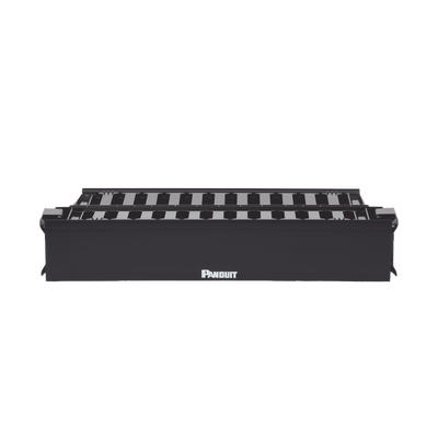 Organizador de Cables Horizontal PatchLink, Doble (Frontal y Posterior), Con Tapa Extendida, Para Rack de 19in, 2UR