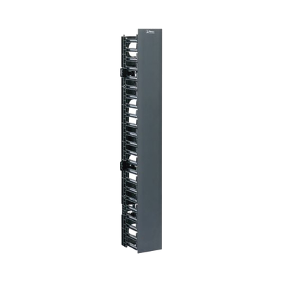 Organizador Vertical NetRunner, Sencillo (Solo Frontal), Para Rack Abierto de 45 Unidades, 4.9in de Ancho, Color Negro