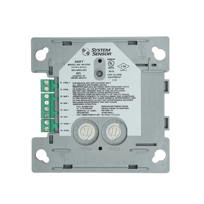 Módulo de Sincronización Inalámbrico / Compatible con Paneles Notifier, Fire-Lite, Silent Knight y Farenhyt / Incluye Baterías