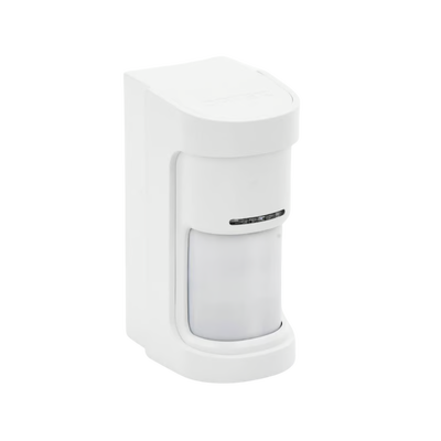 Detector de Movimiento / 180° de Detección / Panorámico / Cableado, alimentado a baterías / 100% Exterior / Compatible con cualquier panel de alarma/ Serie SHIELD