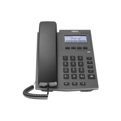 Teléfono IP empresarial para 2 lineas SIP con pantalla LCD 128 x 48 Px y conferencia de 3 vías