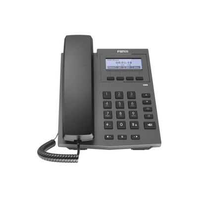 Teléfono IP empresarial para 2 lineas SIP con pantalla LCD 128 x 48 Px y conferencia de 3 vías, PoE