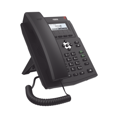 Teléfono IP empresarial para 2 lineas SIP con pantalla LCD, Códec Opus, conferencia de 3 vías, PoE.