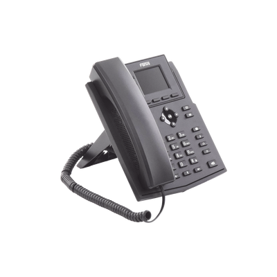 Teléfono IP Wi-Fi empresarial para 4 líneas SIP con pantalla LCD de 2.4 pulgadas a color, Opus y conferencia de 3 vías, PoE.
