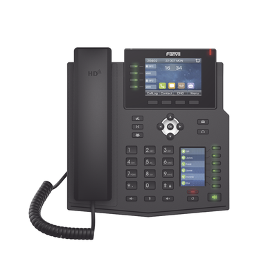 Teléfono IP Empresarial con Estándares Europeos, 16 líneas SIP con pantalla LCD a color 3.5", 30 teclas DSS/BLF, puertos Gigabit, IPv6, Opus y conferencia de 3 vías, PoE/DC Teléfono IP Empresarial con Estándares Europeos, 16 líneas SIP con pantalla LCD a color 3.5", 30 teclas DSS/BLF, puertos Gigabit, IPv6, Opus y conferencia de 3 vías, PoE/DC
