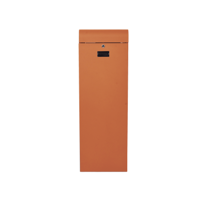 Barrera vehicular izquierda / Soporta brazo de hasta 3 m / Apertura en 1.5 s / Final de carrera ajustable por programación / Movimiento fluido / Diseño elegante color naranja